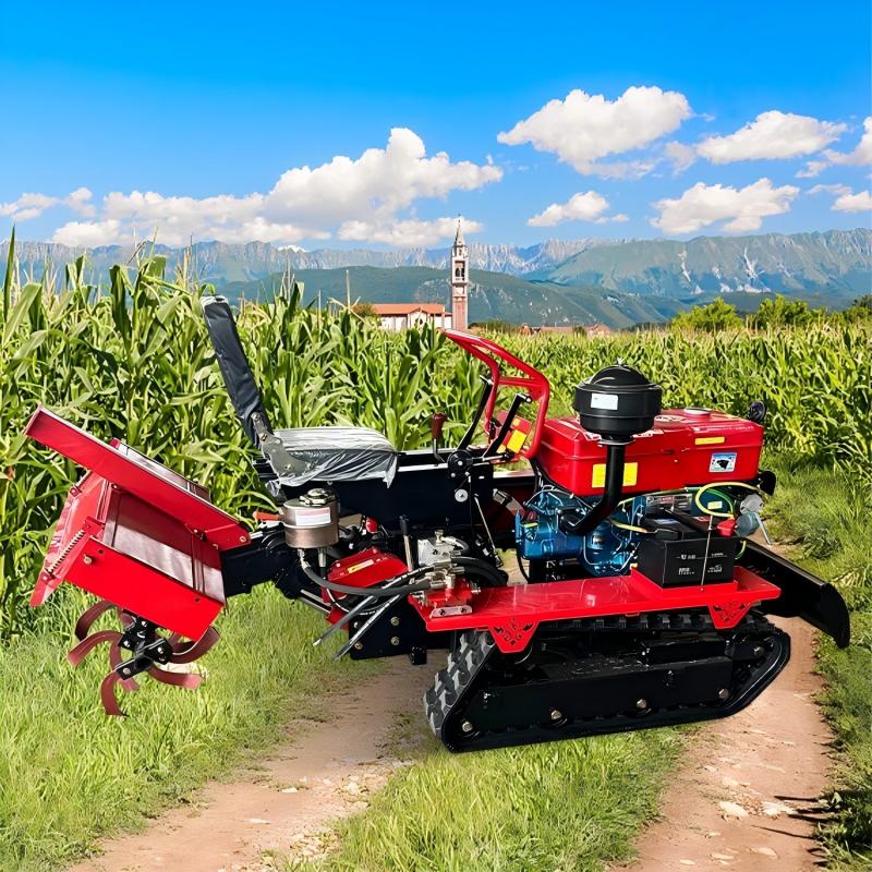 Garden Tiller Mini - Rijd-op-rotorkopeg, tuinminitractor, landbouwmachine met aanhanger, rotavator,