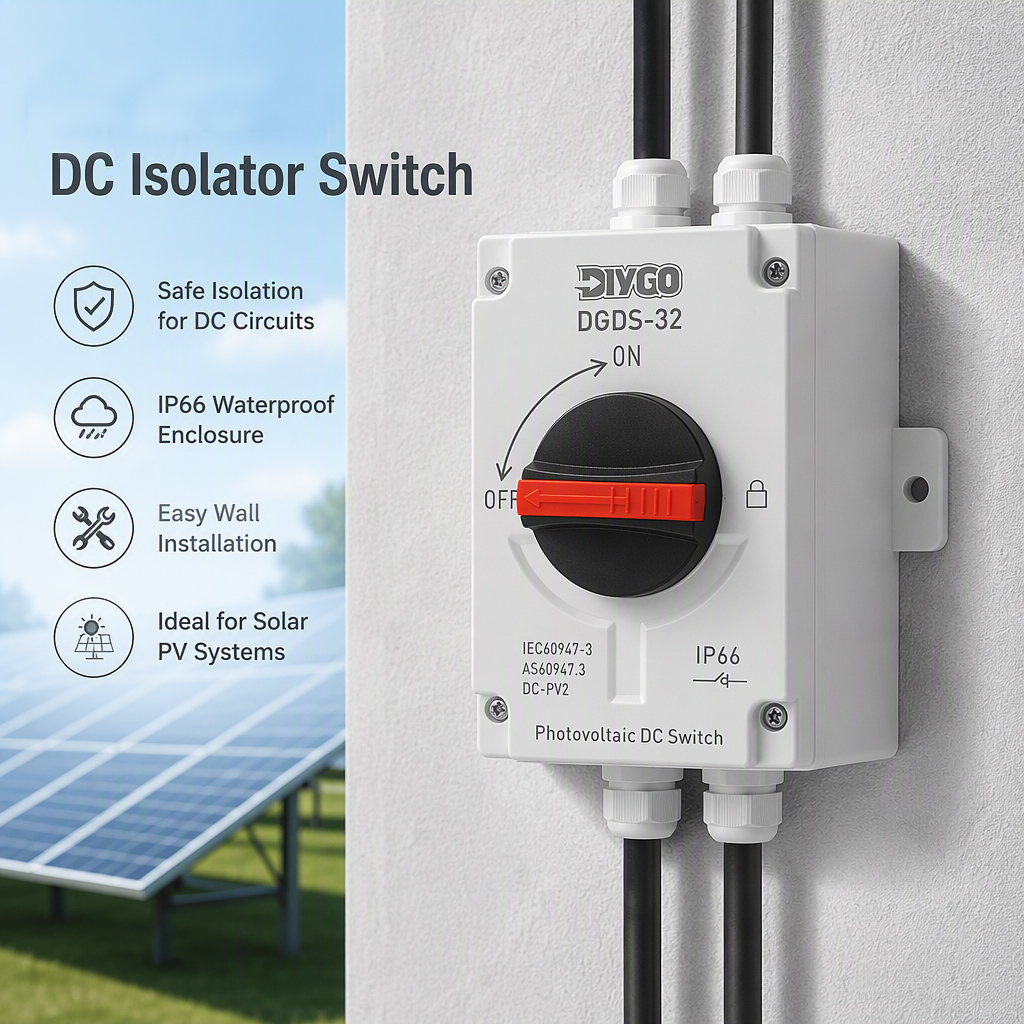 Outdoor Power Disconnect - Draaiknop DC Fotovoltaïsche Isolatorschakelaar 32A Veiligheidsontkoppelingsapparaat