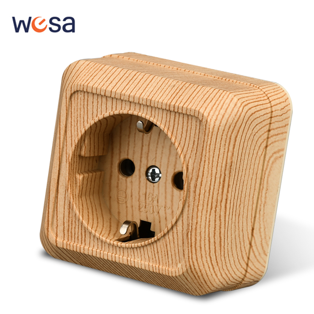 Outdoor Power Module - Wesa Hout Wandcontactdoos Stekker Eu Stopcontacten