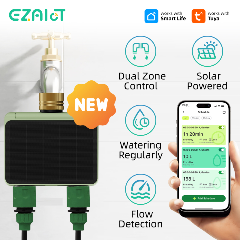 Power Zone Outdoor Timer - Slimme sproeier watertimer Tuya Wifi 2-zone