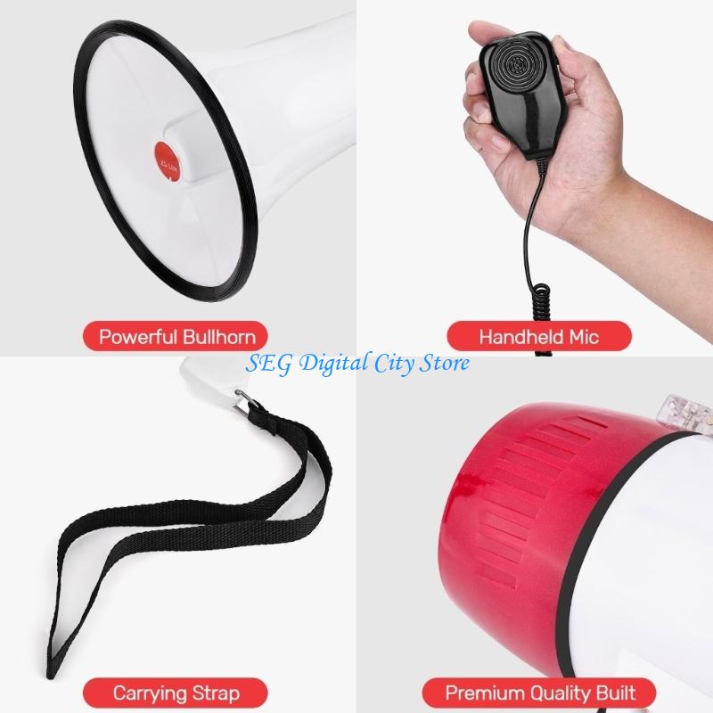 Outdoor Power Hours - U75B 50W krachtige luidspreker-megafoon met instelbaar