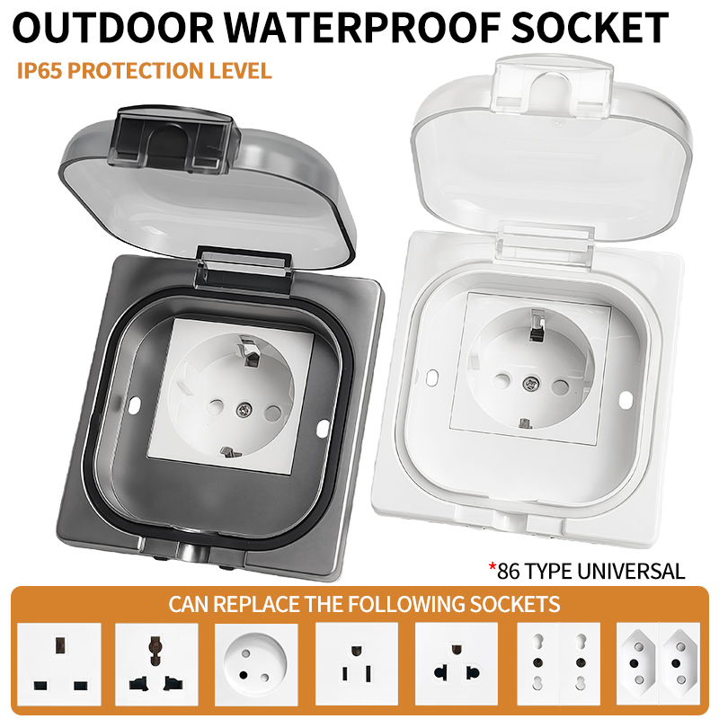 Outdoor Power Module - IP65 waterdichte buitencontactdoos, 16A krachtige wandplaat,